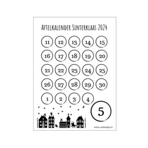 Aftelkalender Sinterklaas 2024, gratis aftelkalender Sinterklaas