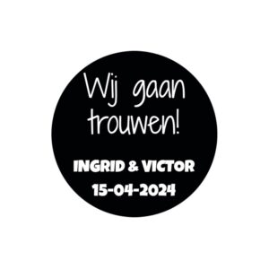 sticker trouwen, sluitsticker trouwen