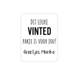 sticker vinted, vinted pakketje inpakken