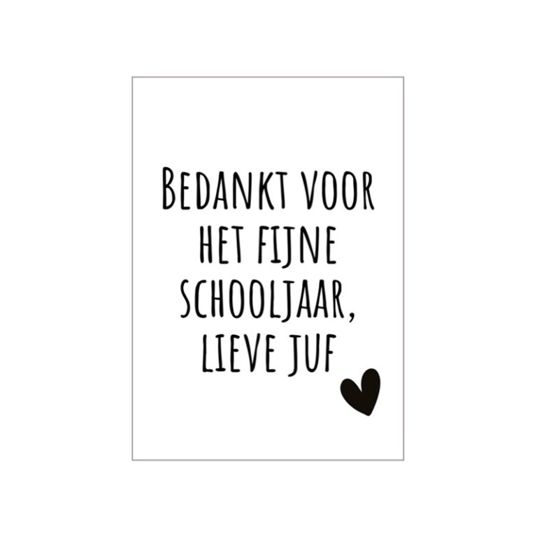 Kaart Bedankt Voor Het Fijne Schooljaar Lieve Juf Invulkaart Van