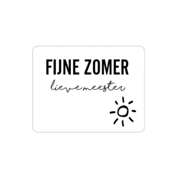 sticker meester, bedankje meester, cadeautje einde schooljaar meester