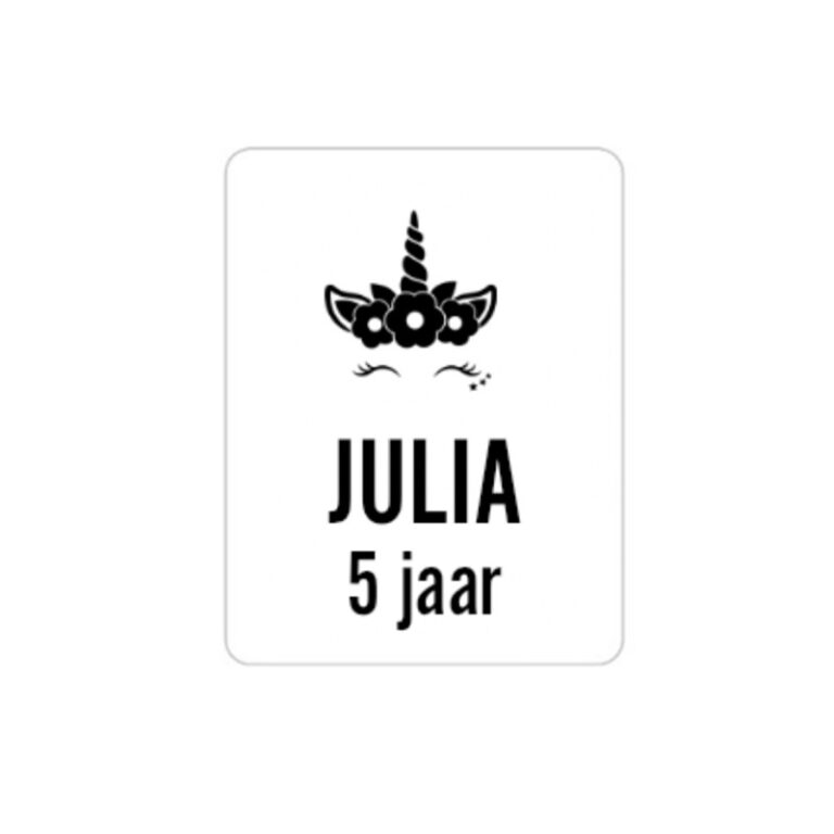 Sticker Verjaardag Eenhoorn Met Naam Van Kootje