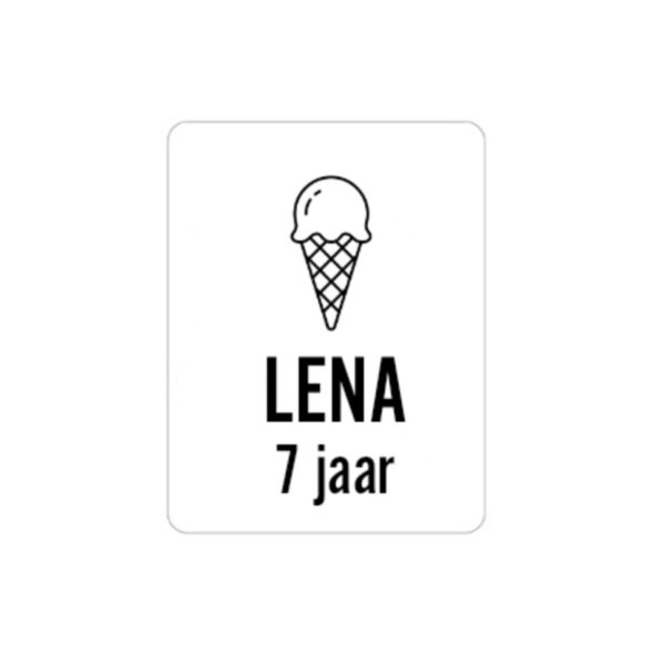 sticker traktatie ijsje, traktatiesticker ijsje